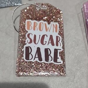 🎒🧳Brown Sugar Babe Glitter Luggage/Backpack Tag